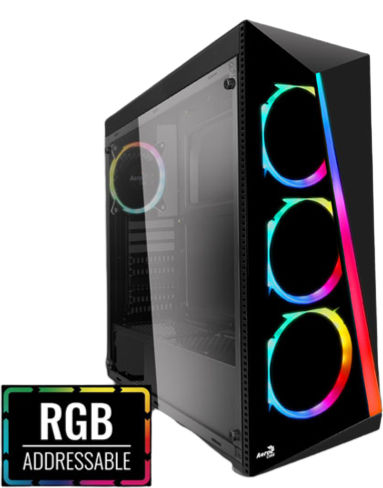 Vengeance XS Aerocool Edition Desktop PC (i3-13100F/16GB DDR4/480GB SSD/Radeon RX 6500 XT/No OS)
