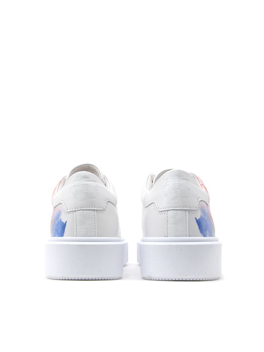 Tennia Art Print Γυναικεία Flatforms Sneakers Λευκά