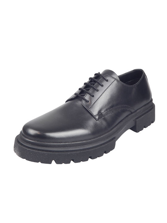 GK Uomo Leder Herren Freizeitschuhe Schwarz