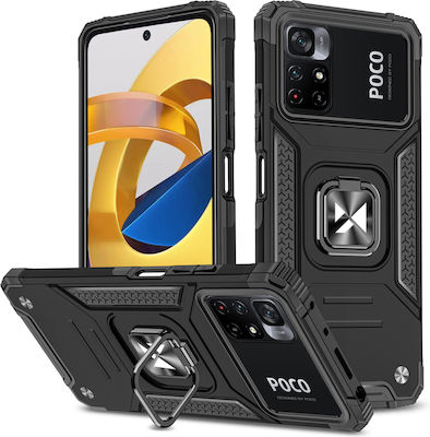 Wozinsky Ring Armor Back Cover Πλαστικό Μαύρο (Poco M4 Pro 5G / Redmi Note 11s 5G)