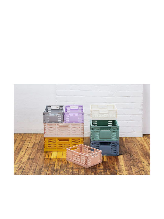 3 Sprouts Children's Folding Storage Basket made of Plastic Simple Yellow 29.2x21.6x12.7cm 1pcs