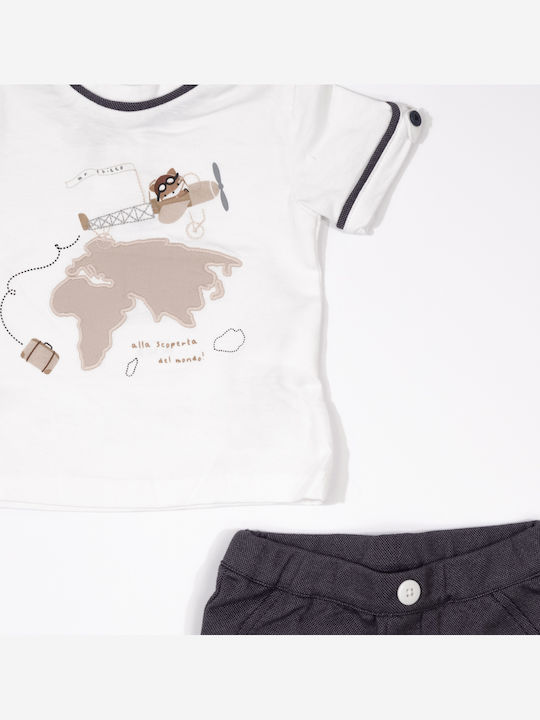 Kids' Set with Shorts Summer 2pcs White Travel