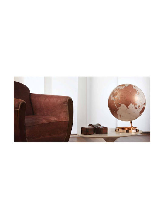 Cosmic Illuminated World Globe with Diameter 40cm and Height 30cm Atmosphere Metal Copper