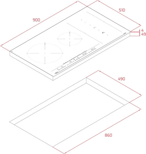 Teka Induction Cooktop Autonomous with Child Lock Function 90x51εκ.