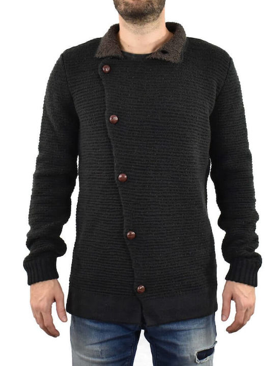 Antony Morato Cardigan tricotat Cardigan cu glugă gri închis jachetă cu glugă