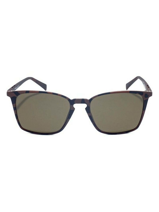 Italia Independent Sunglasses with Brown Plastic Frame and Green Lens 0037.148.000