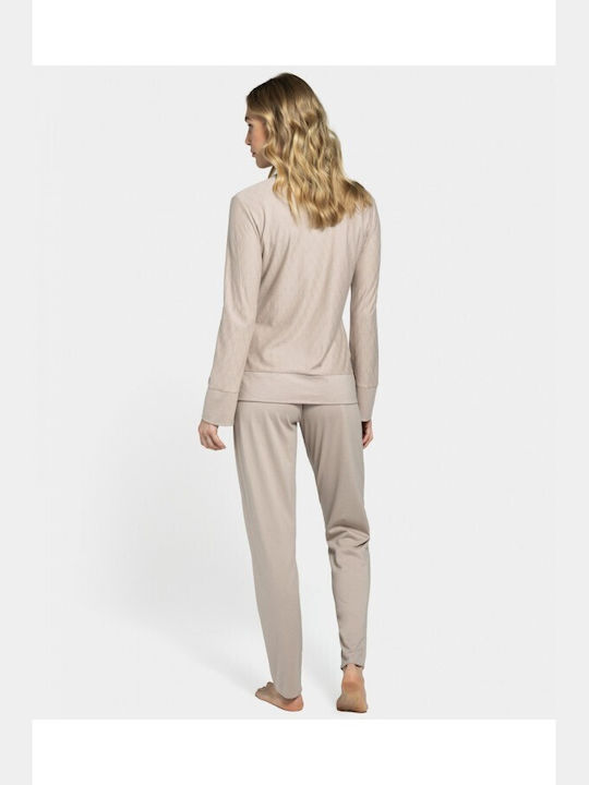 IMPETUS Pyjama Etoile, Damen, Beige