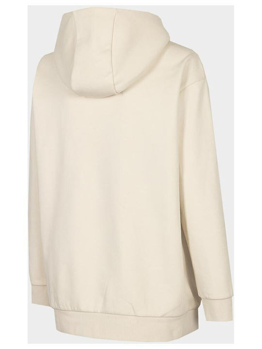 Long Women's Sweatshirt Hooded Beige