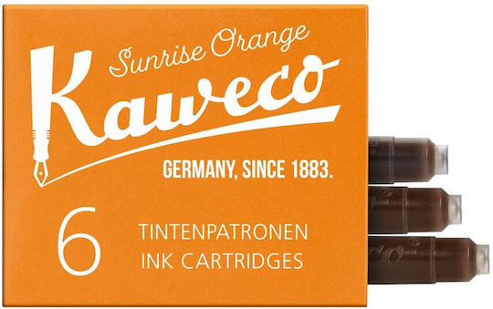 Kaweco 6 Ανταλλακτικά Μελάνια για Πένα Sunrise Orange 1ml