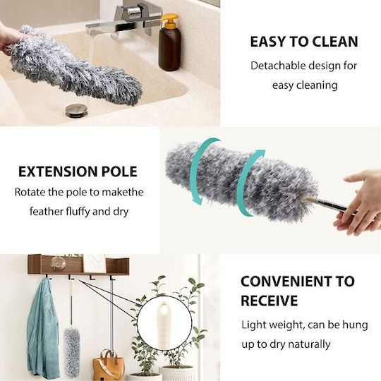 Viosarp Feather Duster with Handle 1pcs 280cm