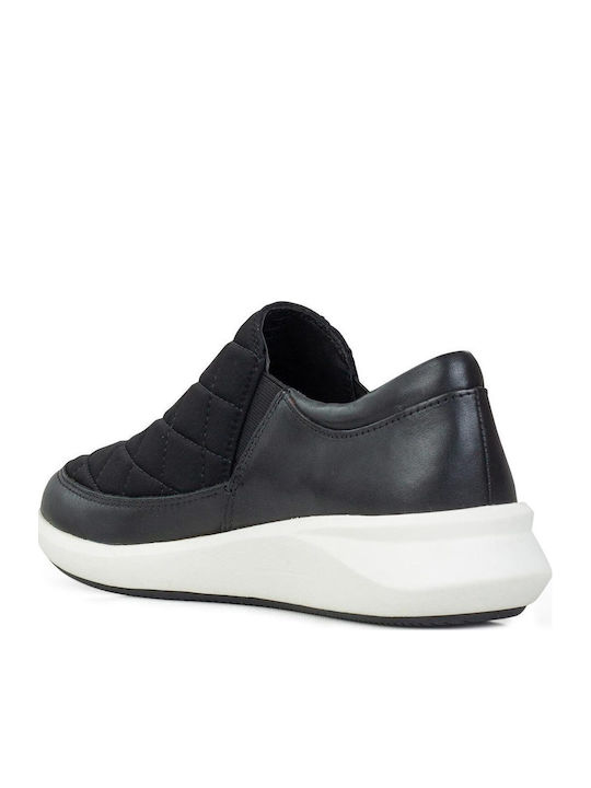 Un Rio Spark Γυναικεία Slip-On Δερμάτινα Μαύρα