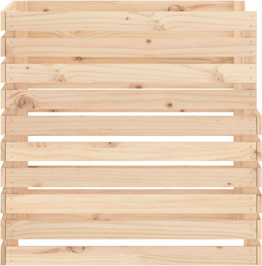822187 Wooden Open Type Composter Brown 80x80x78cm of Solid Pine Wood