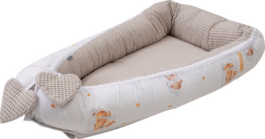 Bubaba Pernă pentru bebeluși în formă de cuib Sleepy Animals Bej 60x90buc