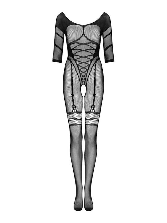 Obsessive Sexy Bodystocking Mesh with Open Crotch Black