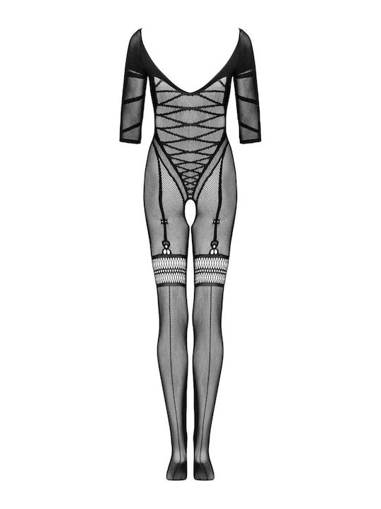 Obsessive Sexy Bodystocking Mesh with Open Crotch Black
