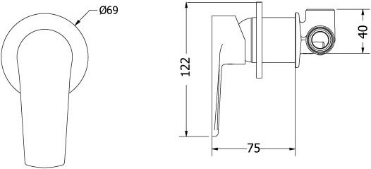 Viospiral Optima II Μίκτης Μπαταρίας Εντοιχισμού Νιπτήρα 1 Εξόδου Μαύρος