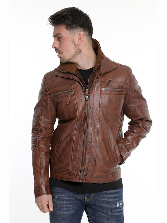 Men's leather tuba jacket with detachable inner collar CODE:HAYDEN