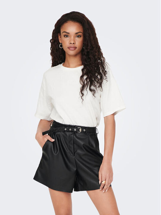 Heidi Women's Leather High-waisted Shorts Black