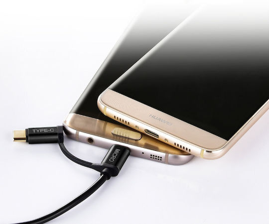 Choetech Regular USB to Type-C / micro USB Cable Μαύρο 1.2m (XAC-0012-101BK)