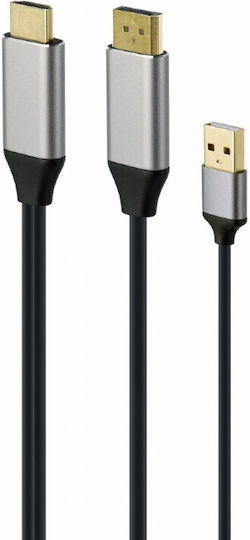 Cablexpert Cable DisplayPort male - HDMI male 2m Μαύρο (A-HDMIM-DPM-01)