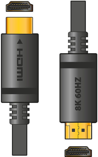 AvLink HDMI 2.1 Ultra High Speed 48Gbps 4K 120Hz HDR VRR Cable HDMI male - HDMI male 1m Μαύρο