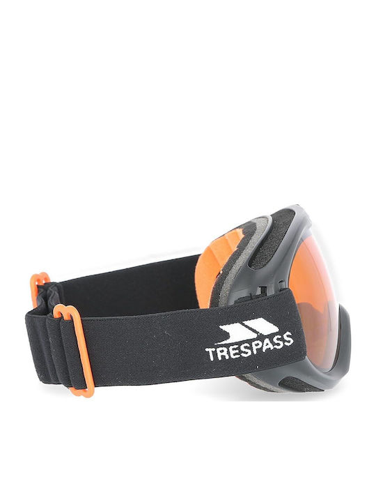 Trespass Ски & Сноуборд Маска Детска Черен с Леща в Цвят Оранжев