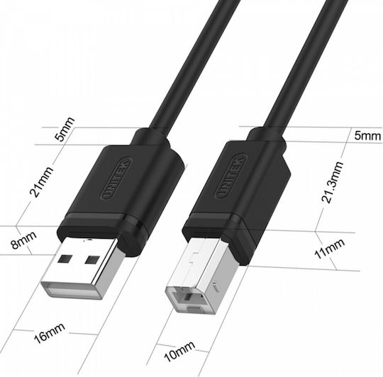 Unitek 3m USB 2.0 Cable A-Male to B-Male (Y-C420GBK)