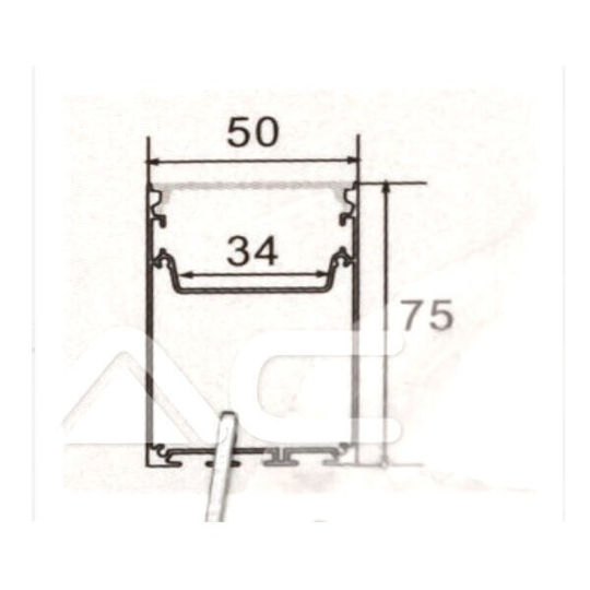 V-TAC În aer liber Profil din Aluminiu pentru Bandă LED cu Opal Acoperire 200x5x7.5cm.