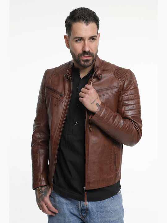 Men's leather jacket brown CODE:9231