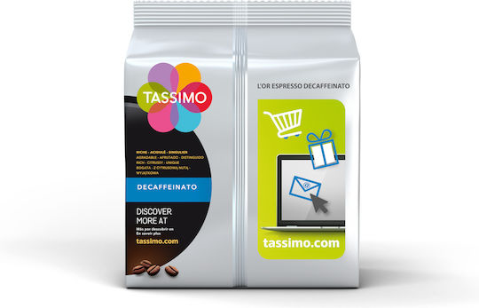 Tassimo Κάψουλες Espresso L'Or Espresso Decaffeinato Decaffeine Συμβατές με Μηχανή Tassimo 16caps