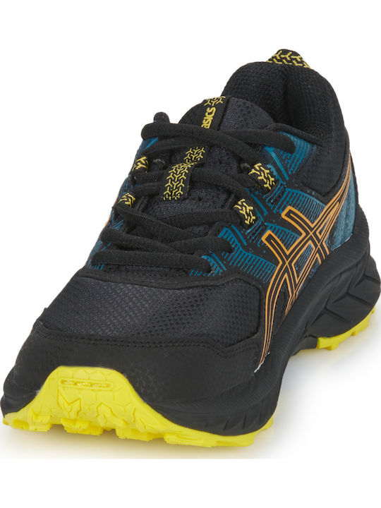 Gel-venture 9 Gs Αδιάβροχα Αθλητικά Παιδικά Παπούτσια Running με Κορδόνια Μαύρα