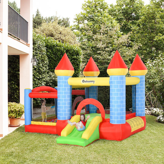 Outsunny Φουσκωτό Giant Castle Κάστρο με Τσουλήθρα για 3-8 Ετών