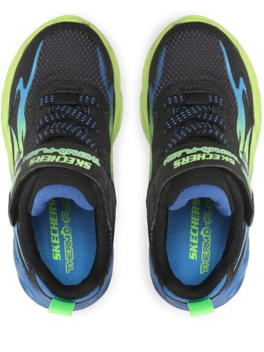 Kids Sneakers Thermo Flash Heat-Flux with Straps & Lights Black