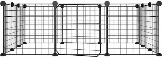 vidaXL Rodent Cage Pet Cage with 12 Panels + Black Door 4.3cm 35x35x