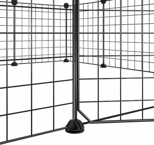 vidaXL Rodent Cage Pet Cage with 12 Panels + Black Door 4.3cm 35x35x