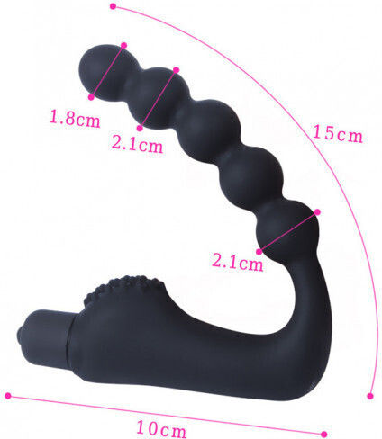 CyprusLoveShop Анални мъниста с вибрация Черни