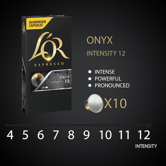 L'Or Κάψουλες Espresso Onyx Συμβατές με Μηχανή Nespresso 10caps