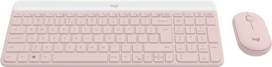 Logitech MK470 Ασύρματο Σετ Πληκτρολόγιο & Ποντίκι Αγγλικό US Ροζ