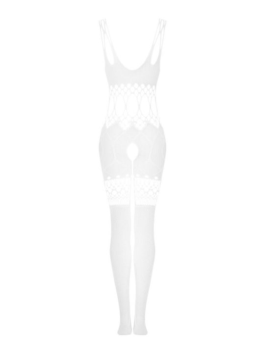 Obsessive G330 Obsessive Mesh Bodystocking with Open Crotch White