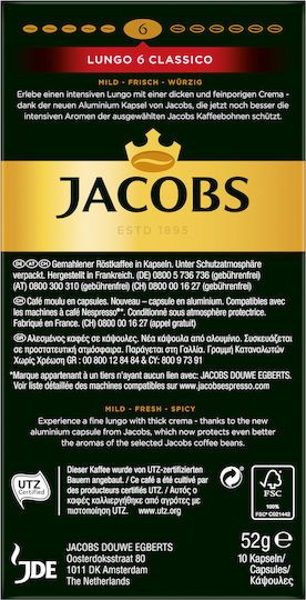 Jacobs Kaffeekapseln Espresso Classico Kompatibel mit Nespresso Maschine 10 Stück