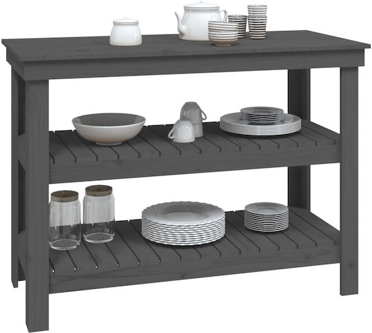 Table Bar from Solid Wood Gray 110.5x50x80cm