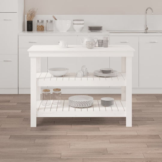Table Bar from Solid Wood White 110.5x50x80cm