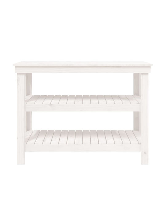 Table Bar from Solid Wood White 110.5x50x80cm