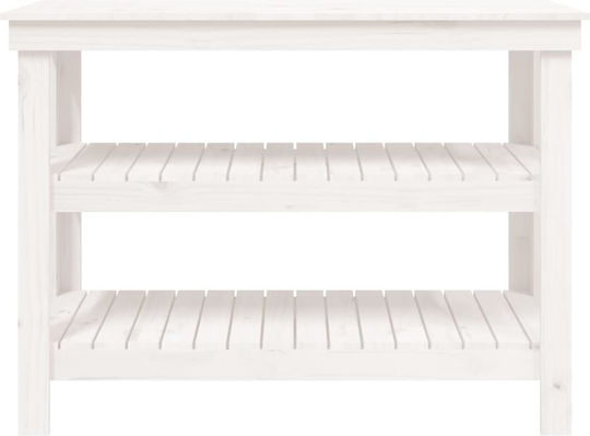 Table Bar from Solid Wood White 110.5x50x80cm