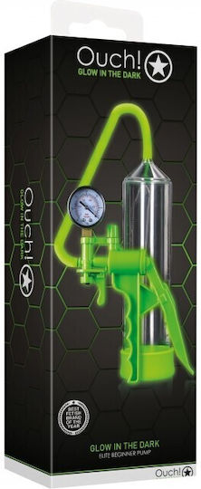 Shots Ouch Glow In The Dark Elite Începător Pompă Pentru Penis Verde