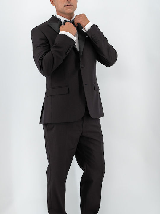 Men's Winter Suit with Vest Burgundy