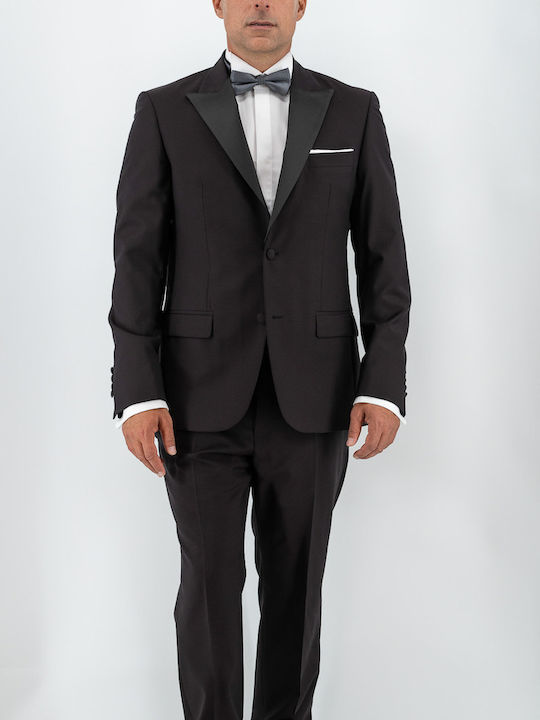 Men's Winter Suit with Vest Burgundy