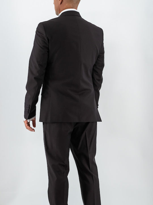 Men's Winter Suit with Vest Burgundy