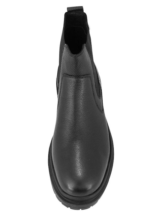 Louis Leder Schwarz Chelsea Stiefeletten