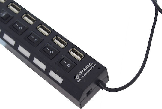 Treqa USB 3.0 7 Port Hub with USB-A Connection